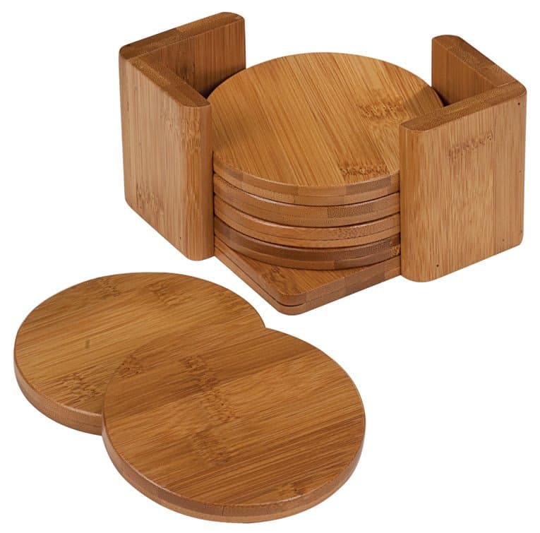 3 3/4" Round 6-Coaster Set with Holder