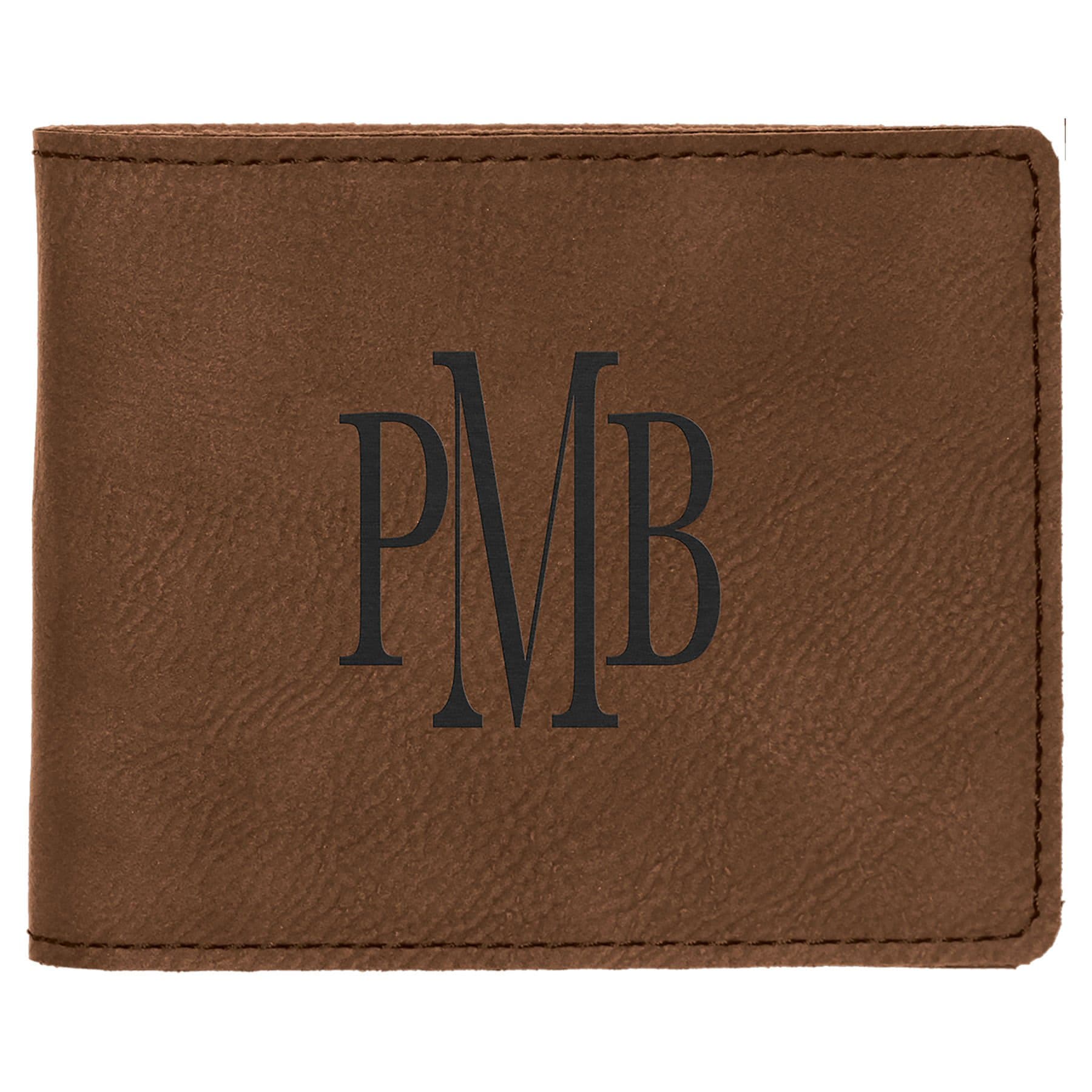 4 1/2" x 3 1/2" Laserable Leatherette Bifold Wallet
