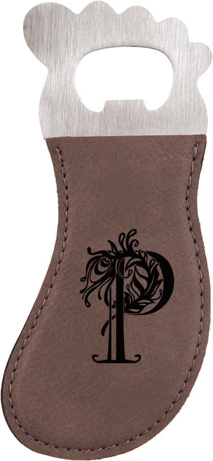 Laserable Leatherette Foot Shaped Bottle Opener with Magnet