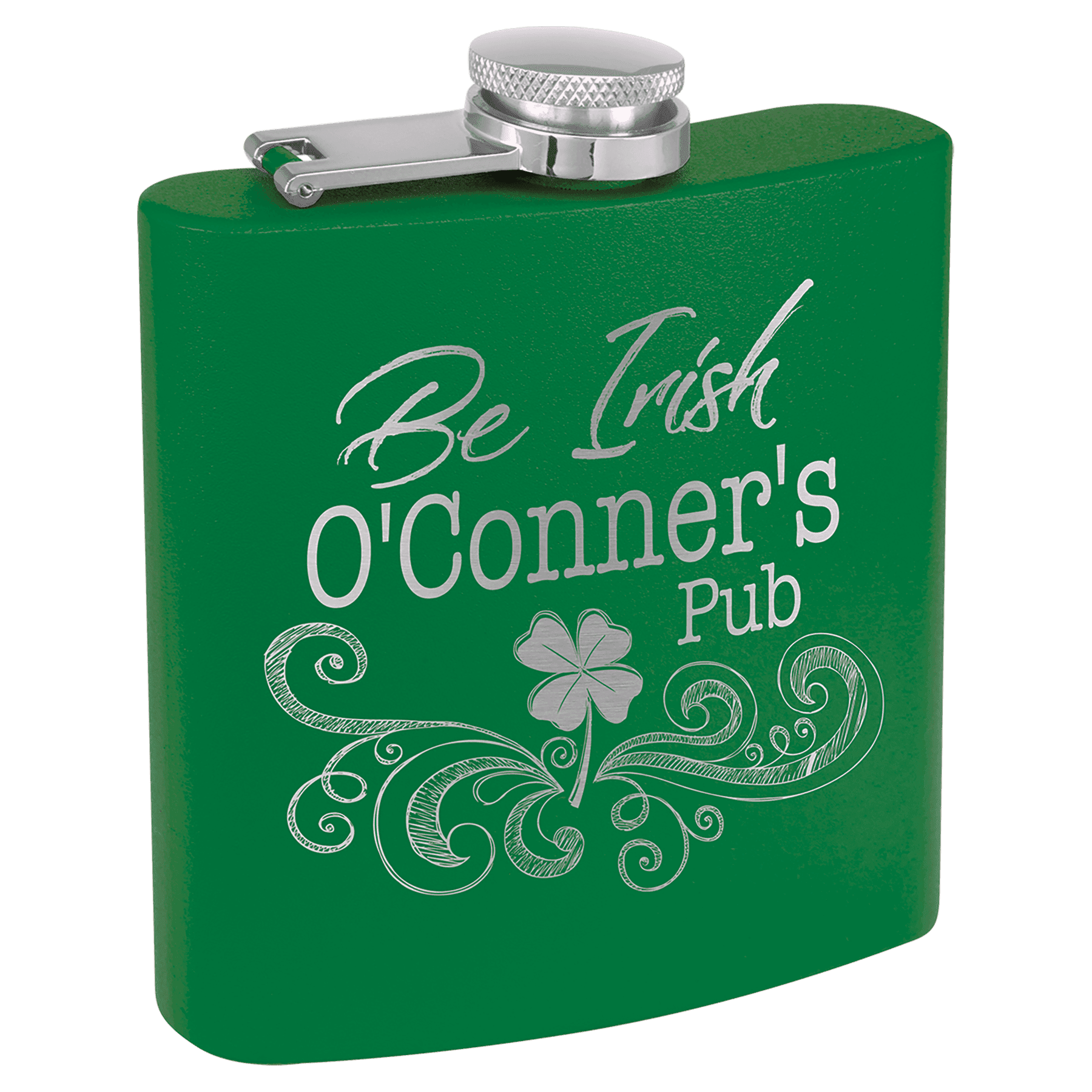 6 oz. Matte Powder Coated Laserable Stainless Steel Flask
