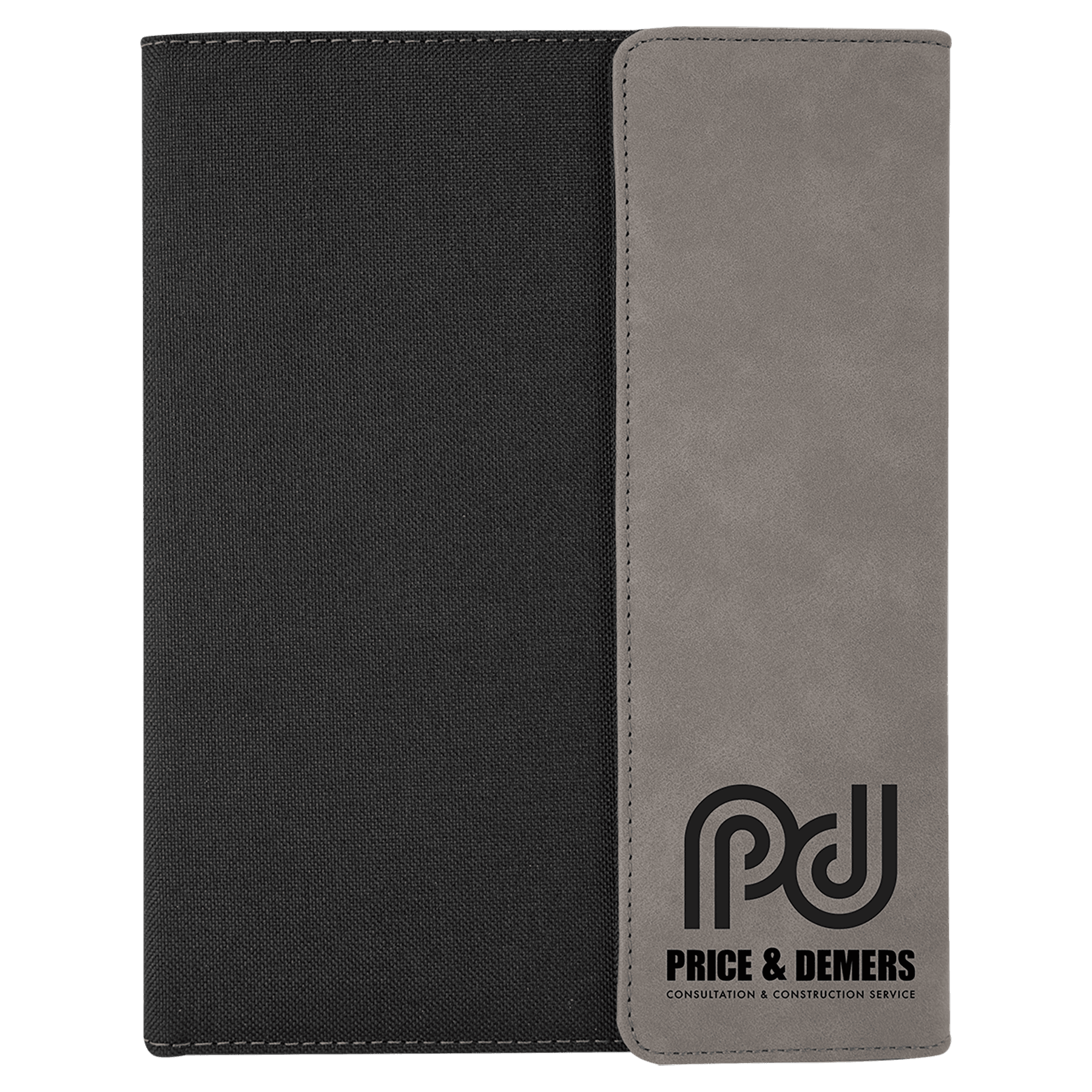 7" x 9" Laserable Leatherette / Canvas Portfolio with Notepad