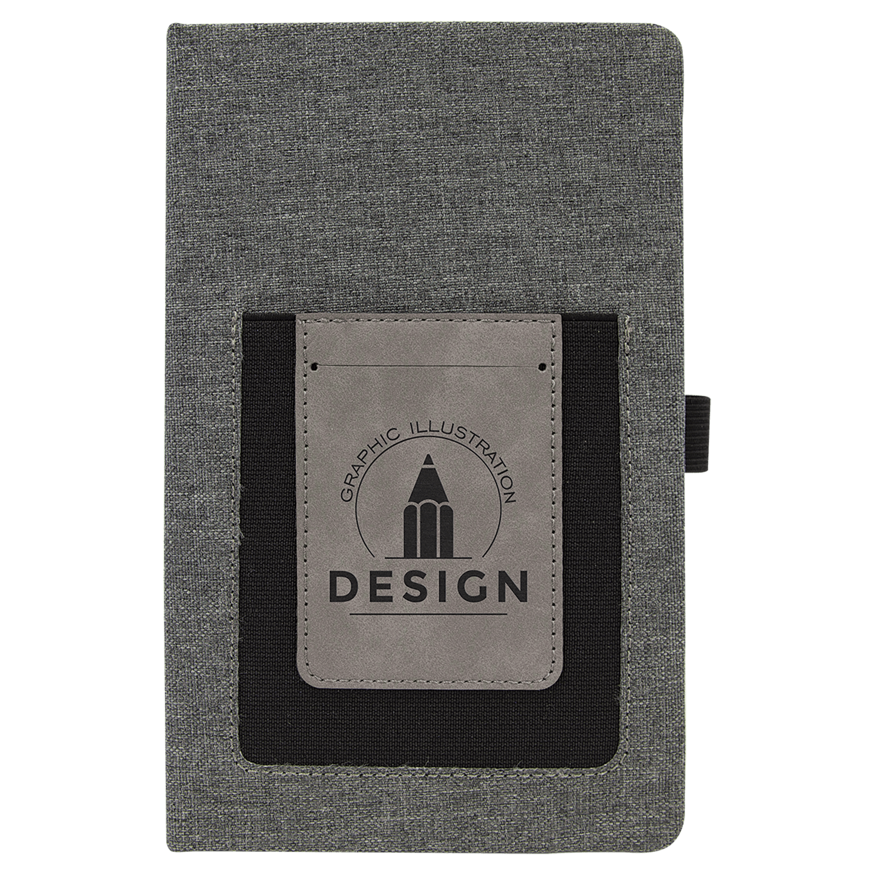 5 1/4" x 8 1/4" w/ Laserable Leatherette Journal with Cell/Card Slot