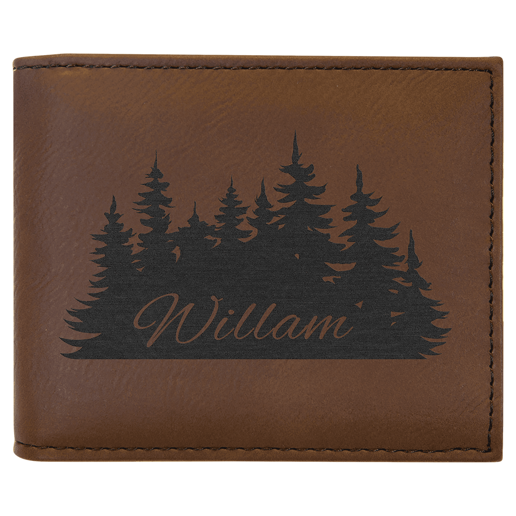 Laserable Leatherette Bi-Fold Wallet w/Flip ID Display