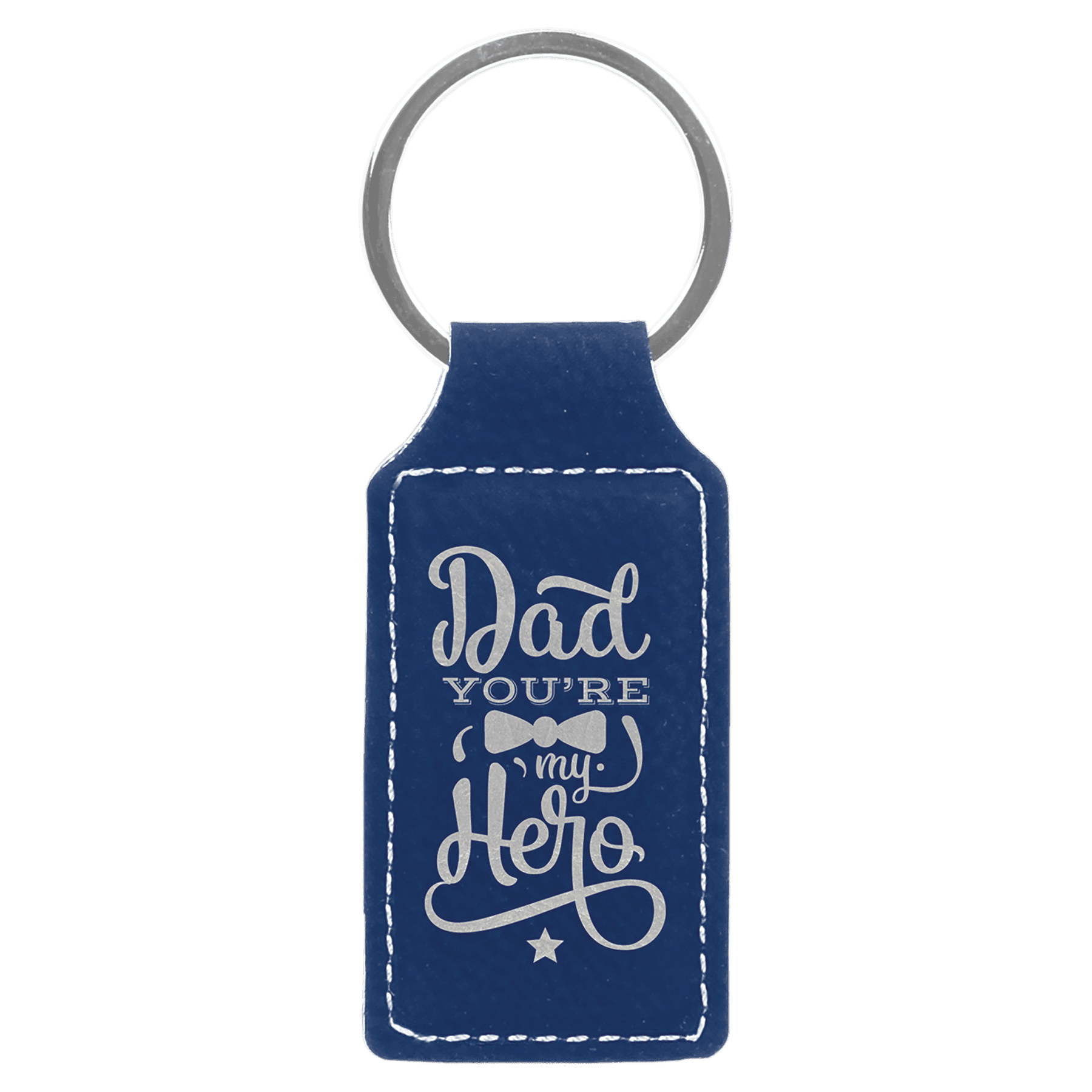 2 3/4" x 1 1/4" Laserable Leatherette Rectangle Keychain