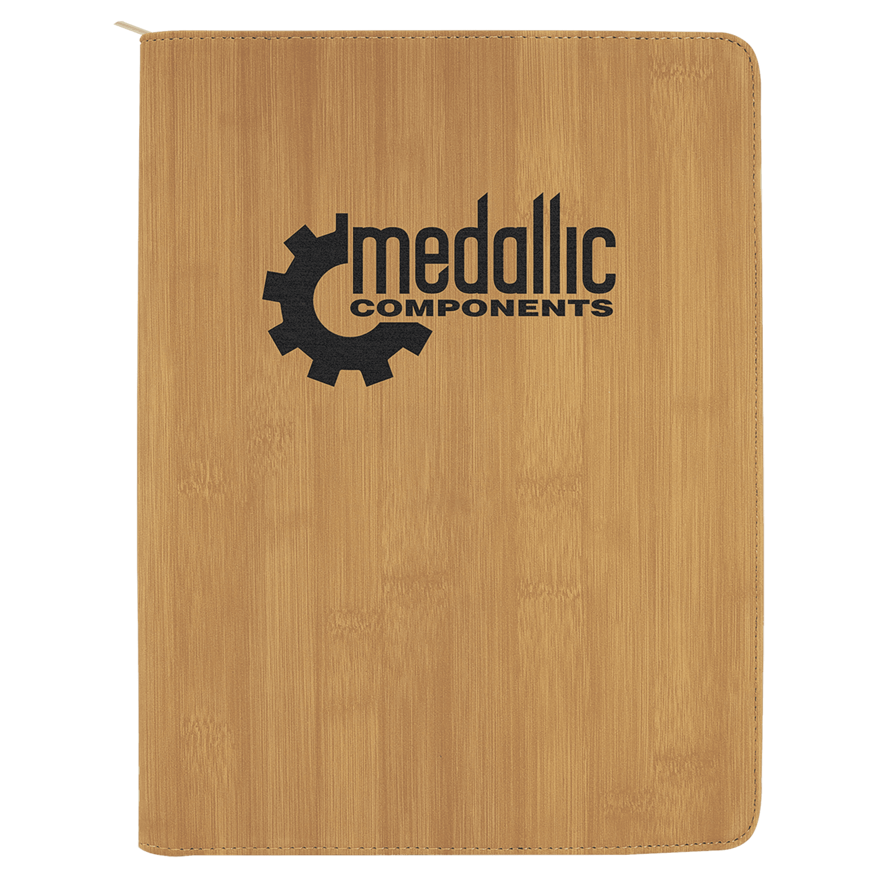 9 1/2" x 12" with Zipper Laserable Leatherette Portfolio with Notepad
