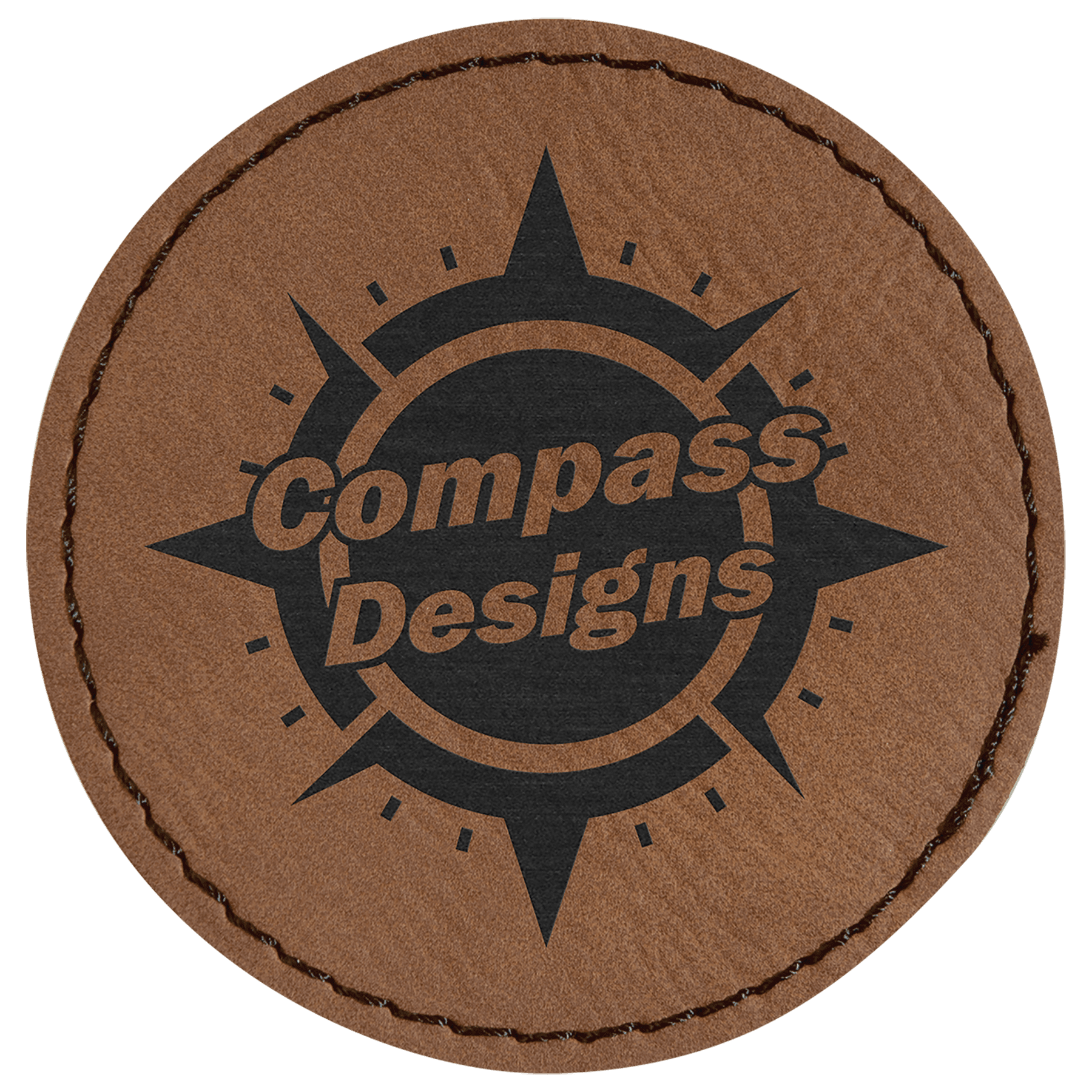 2 1/2" Round Laserable Leatherette Patch with Adhesive