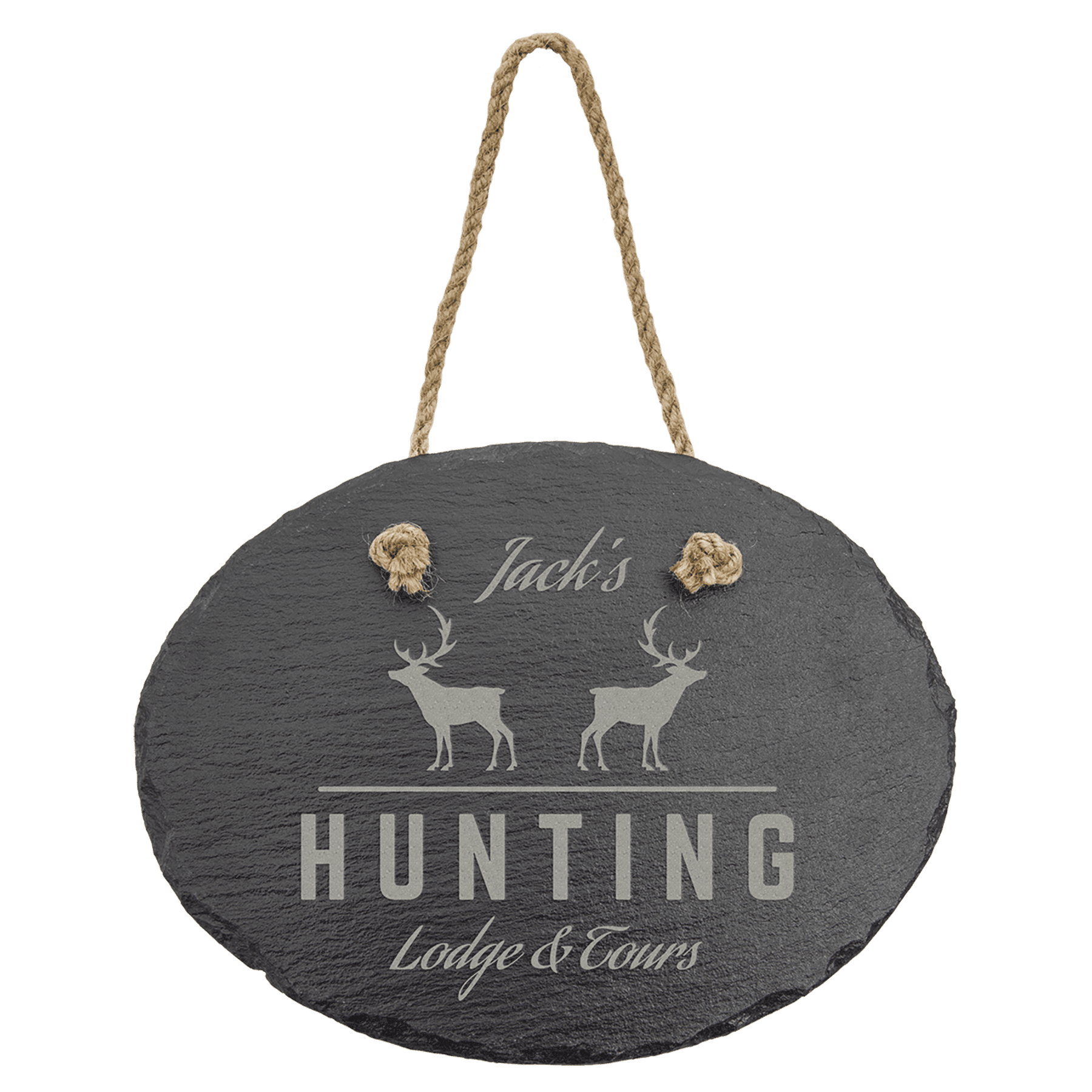 7 3/4" x 6" Oval Slate Decor with Hanger String