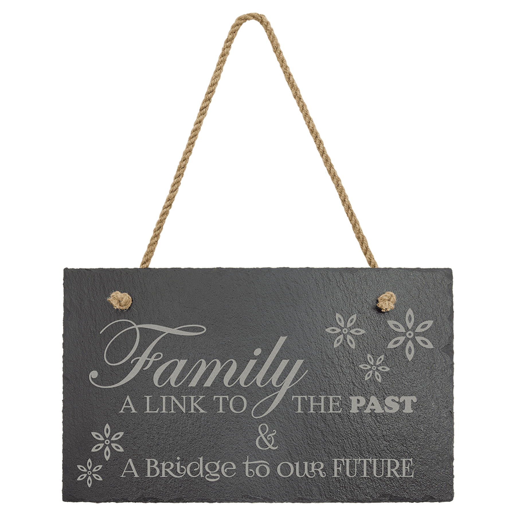 11 3/4" x 7" Rectangle Slate Decor with Hanger String