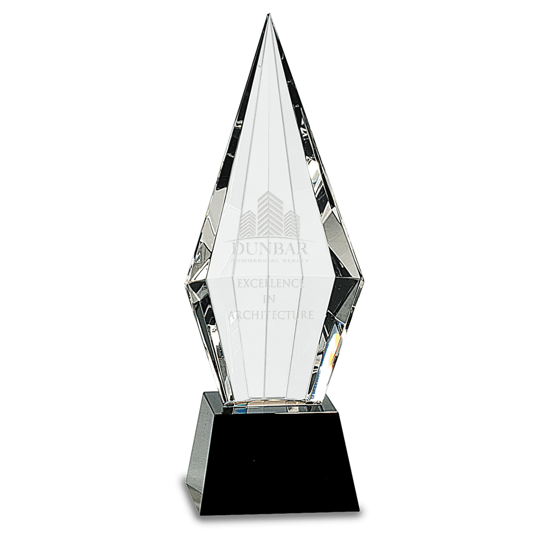 9 1/2" Obelisk Facet Crystal on Pedestal Base
