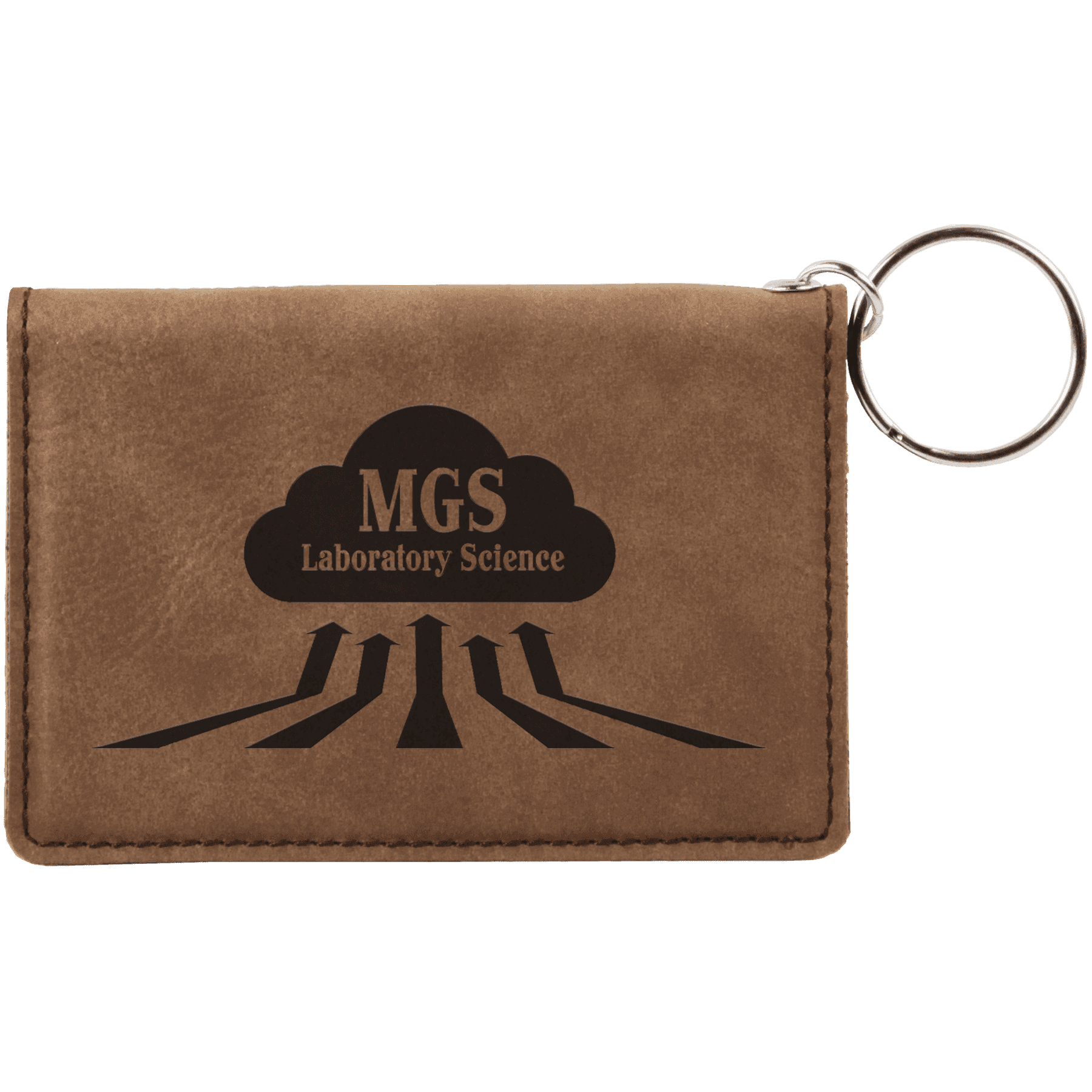 4 1/4" x 3" Laserable Leatherette Keychain ID Holder