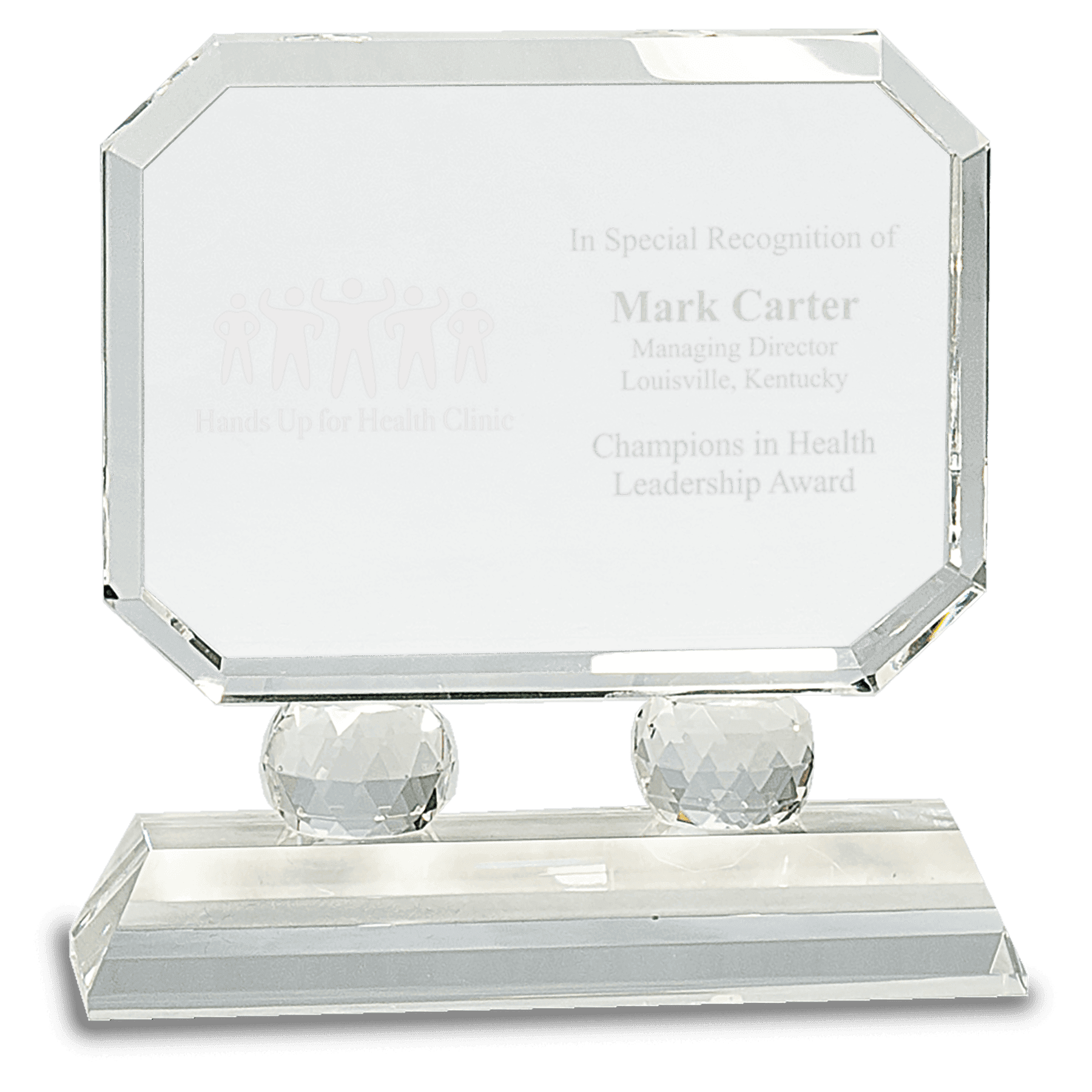 6" Rectangle Crystal on Pedestal Base