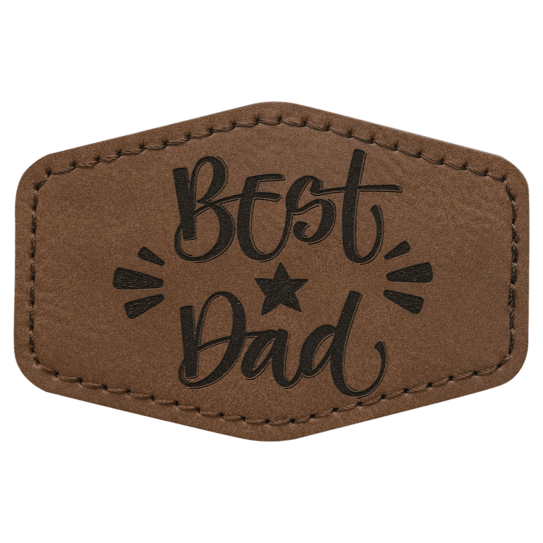 3" x 2" Hex Laserable Leatherette Patch with Adhesive
