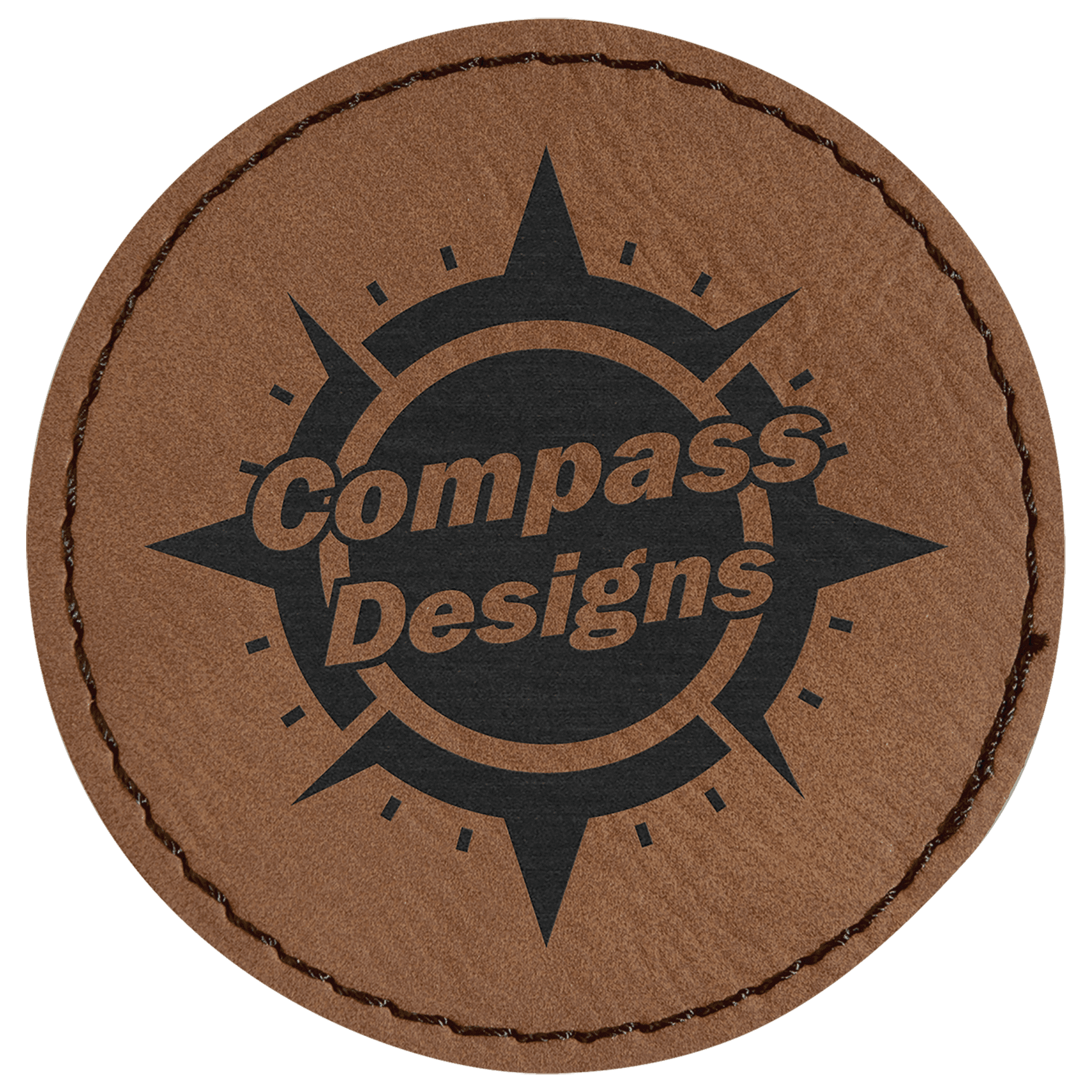 2 1/2" Laserable Leatherette Round Patch with Kota Pro Adhesive