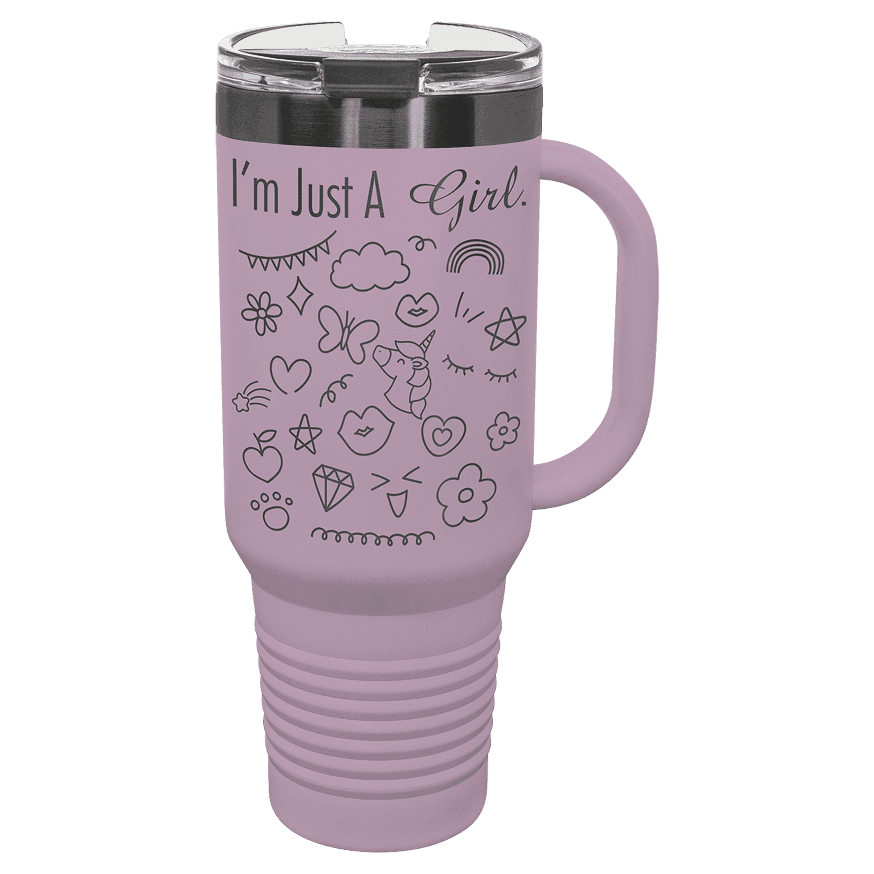 Polar Camel 40 oz. /Ghost Black Travel Mug with Handle & Straw