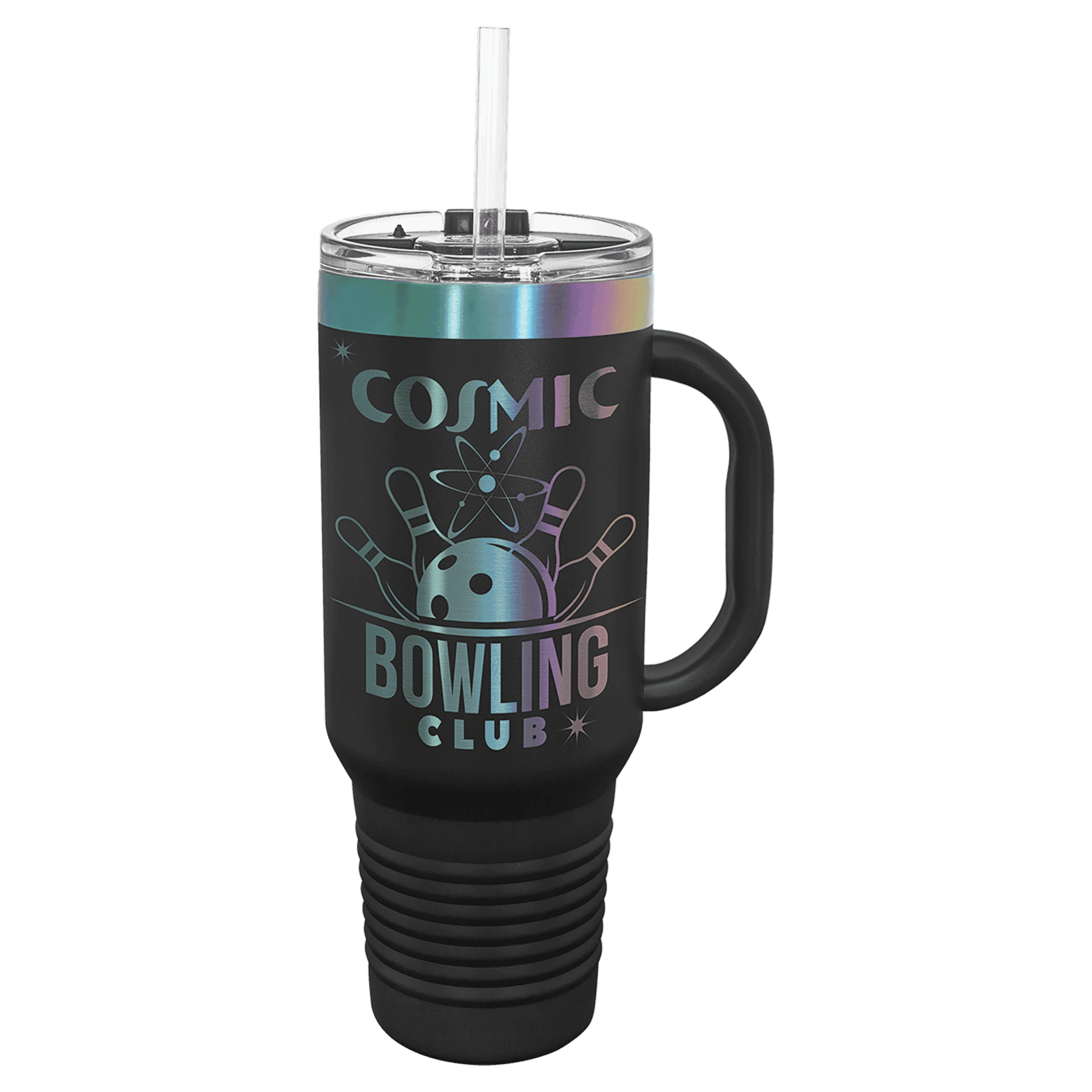 Polar Camel 40 oz. /Prism Travel Mug with Handle & Straw