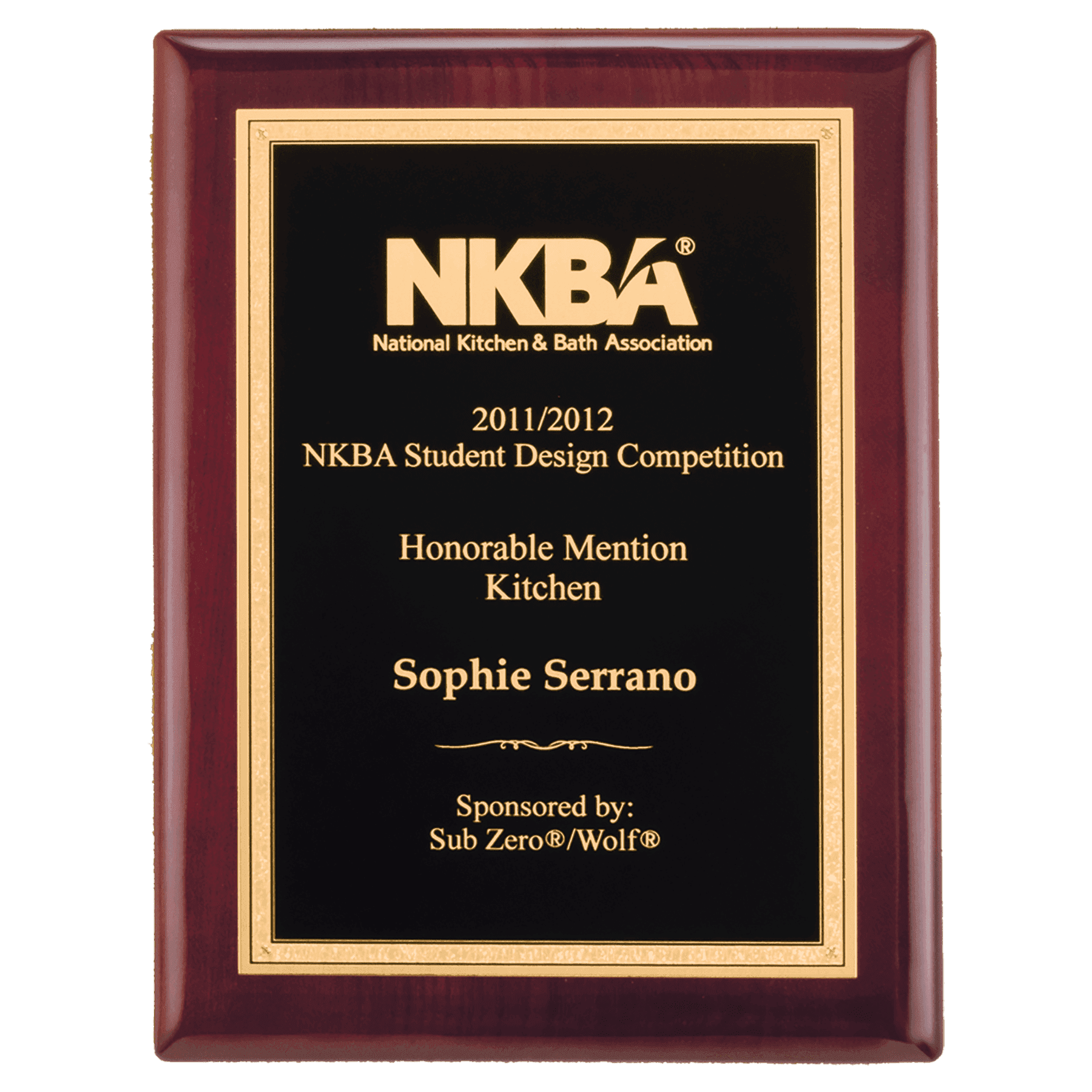 8" x 10" Airflyte Piano Finish Plaque with Textured / Florentine Border LaserFX Plate