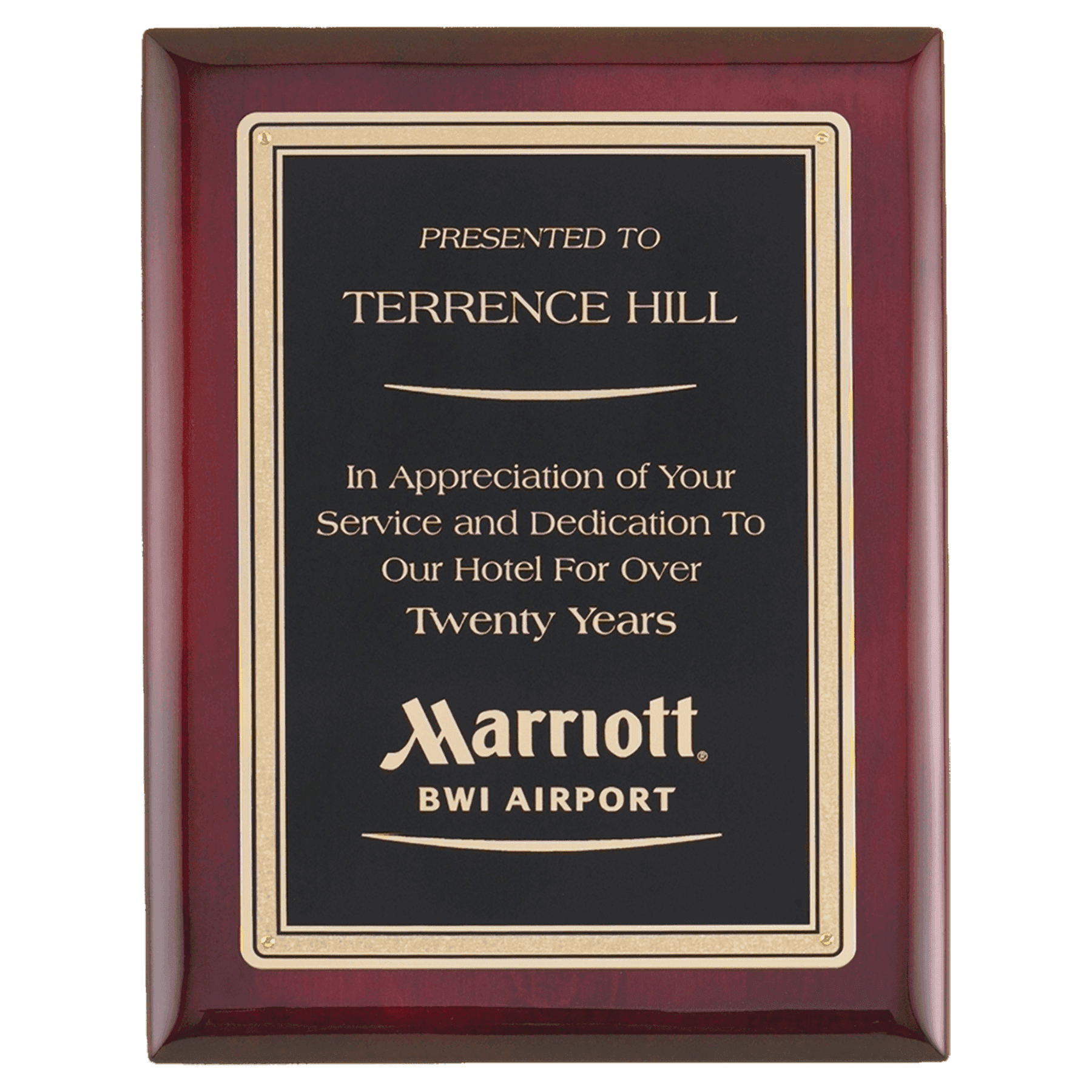Airflyte Premium Piano Finish Plaque with Border LaserFX Plate