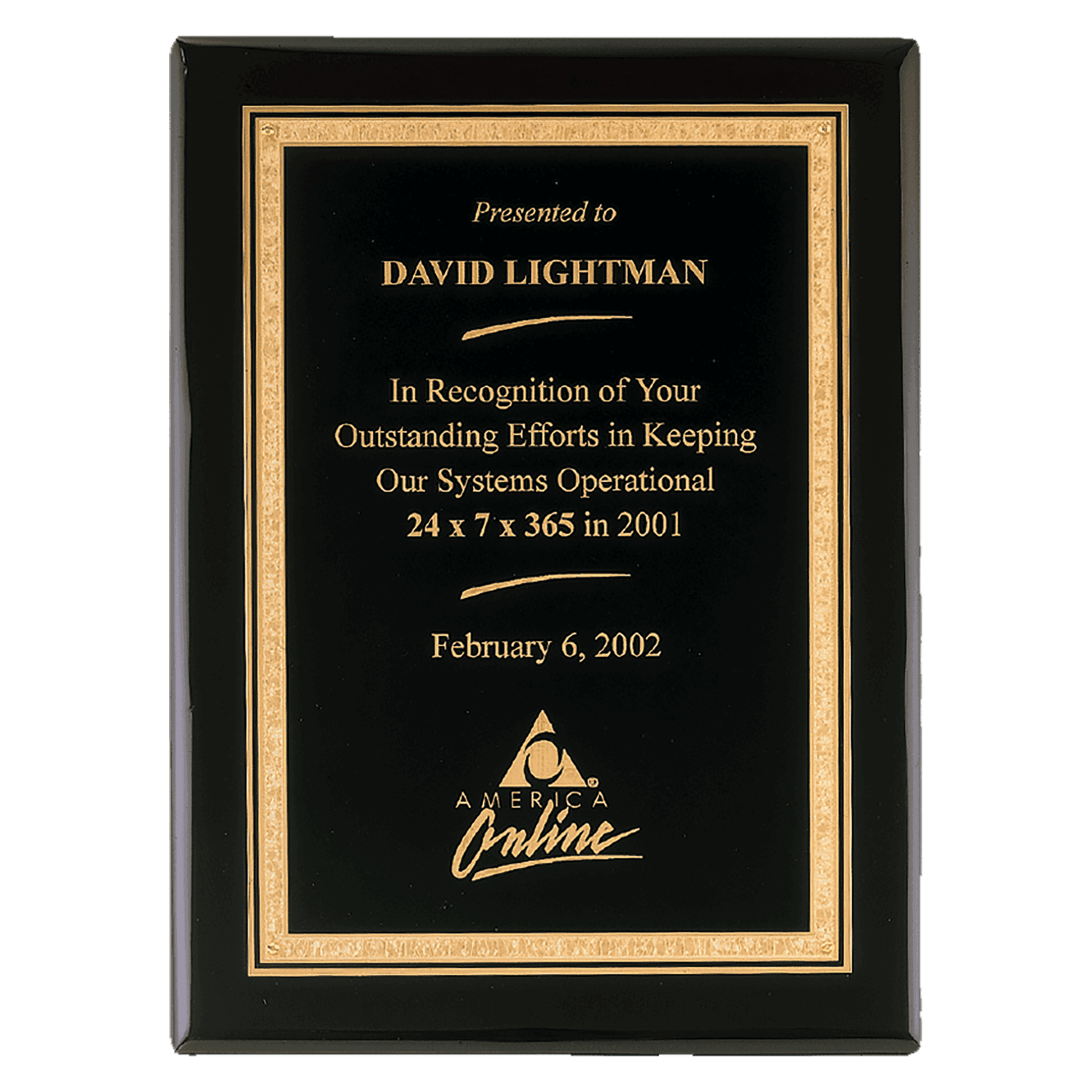 9" x 12" Airflyte Premium Piano Finish Plaque with Florentine Border LaserFX Plate