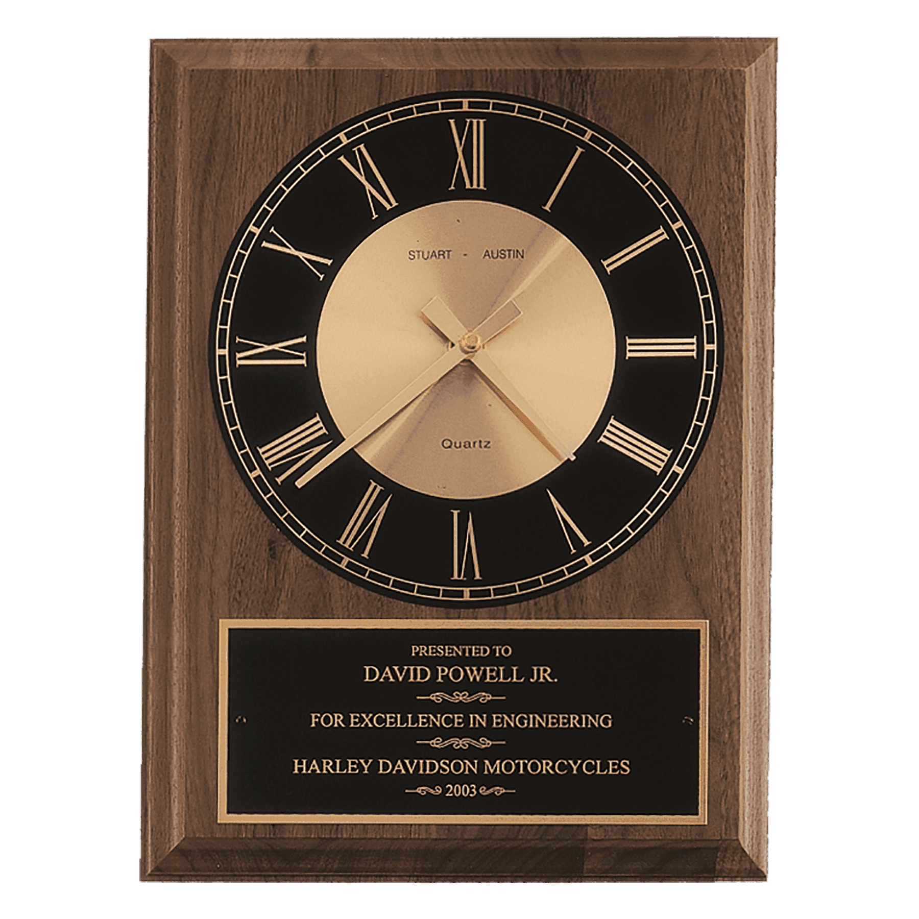 8" x 10" American Round Face Quartz Clock with Plate