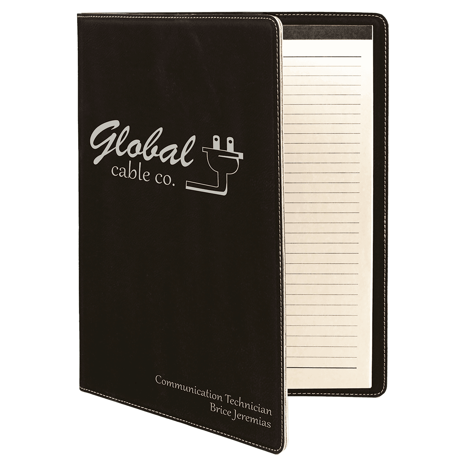 9 1/2" x 12" Laserable Leatherette Portfolio with Notepad