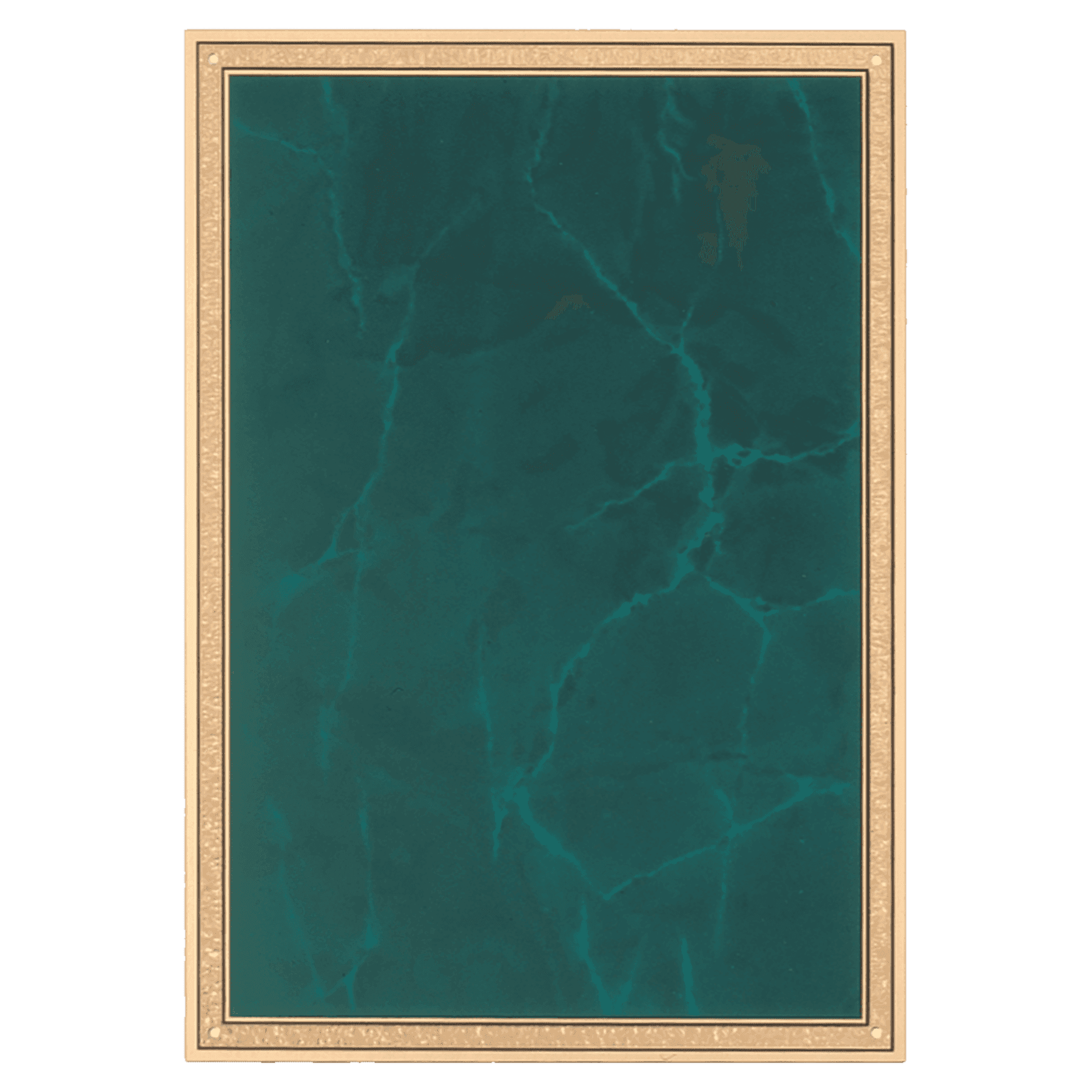 5 1/4" x 7 1/4" Brass Plated Steel Marble Plate with Border