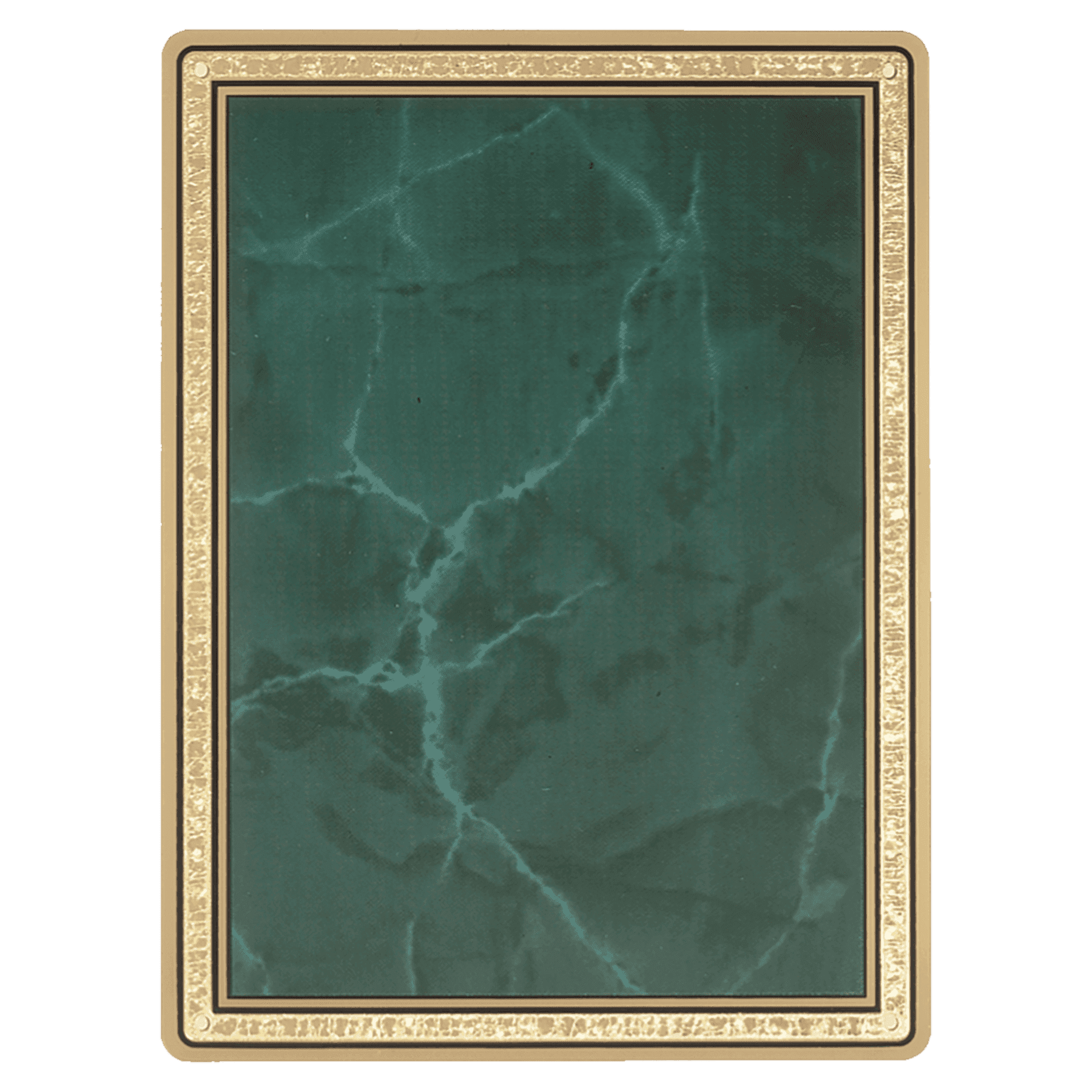 8 3/8" x 10 7/8" Marble Brass Plated Steel Plate with Round Corners, Florentine Border and Four Holes