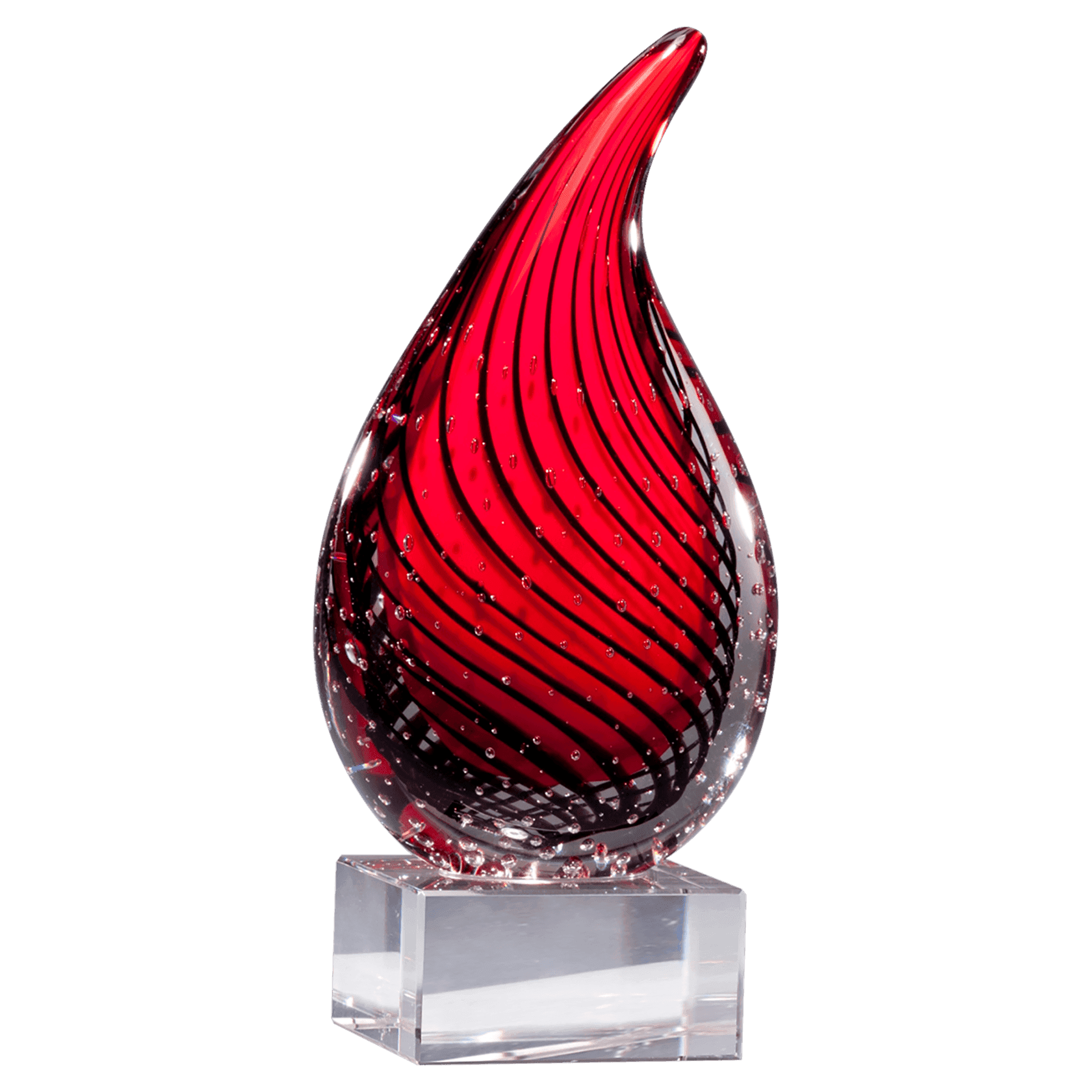 7 1/2" Teardrop Art Glass on Glass Base-No Plate