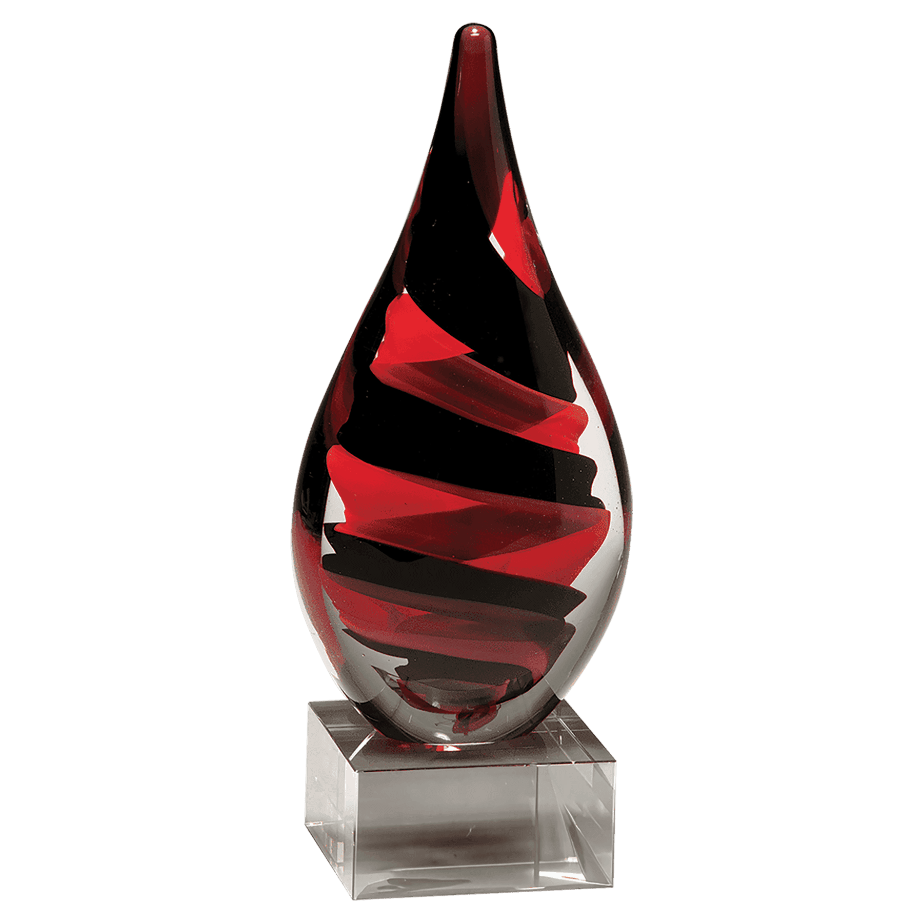 8" and Helix Teardrop on Clear Glass Base-No Plate