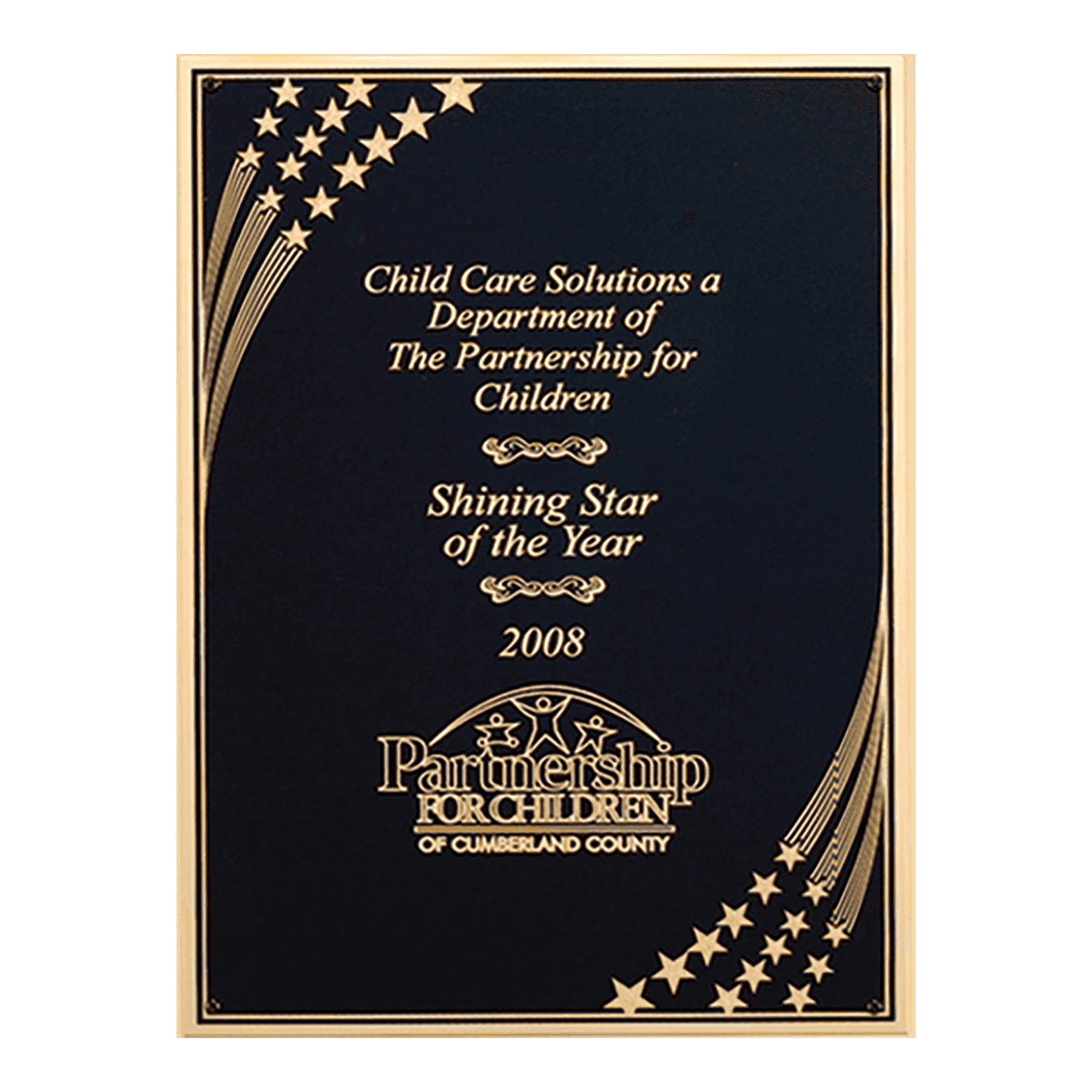 7" x 10" Laser Engravable Brass Plated Steel with Star Shower Design and Florentine Border