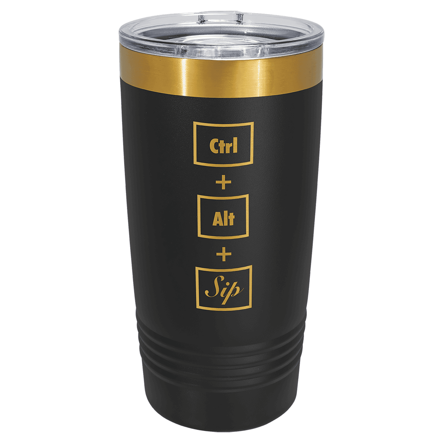 Polar Camel 20 oz. /Bright Gold ION-Plated Ringneck Tumbler with Slider Lid